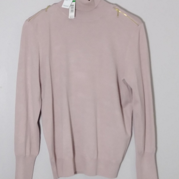 JOSEPH A. Zipper Shoulder Turtleneck Grey Rose - Picture 6 of 8